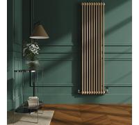 Reggio Elk brown Vertical Double Column Traditional Radiator 1800x470mm 4399 BTU - Cast Iron Style