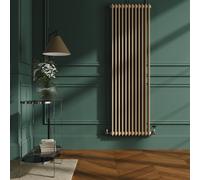Reggio Elk brown Vertical Double Column Traditional Radiator 1800x560mm 5279 BTU - Cast Iron Style