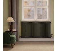 Reggio Midnight Black Horizontal Double Column Radiator 800x1460mm 6598 BTU - Cast Iron Style