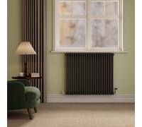 Reggio Midnight Black Horizontal Triple Column Radiator 800x1010mm 5736 BTU - Cast Iron Style