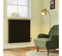 Reggio Midnight Black Horizontal Triple Column Radiator 800x830mm 2411 BTU - Cast Iron Style