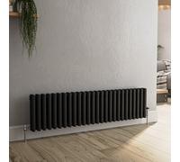 Reggio Midnight Black Horizontal Triple Column Traditional Radiator 300x1190mm 2682 BTU - Cast Iron Style