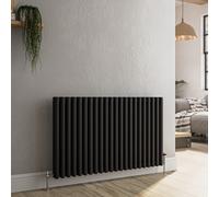 Reggio Midnight Black Horizontal Triple Column Traditional Radiator 600x1010mm 4377 BTU - Cast Iron Style