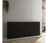 Reggio Midnight Black Horizontal Triple Column Traditional Radiator 600x1460mm 6367 BTU - Cast Iron Style