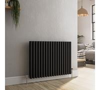 Reggio Midnight Black Horizontal Triple Column Traditional Radiator 600x830mm 3581 BTU - Cast Iron Style