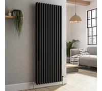 Reggio Midnight Black Vertical Triple Column Traditional Radiator 1500x560mm 5626 BTU - Cast Iron Style
