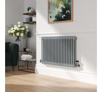 Reggio Salt & Pepper Horizontal Double Column Traditional Radiator 600x1010mm 3462 BTU - Cast Iron Style