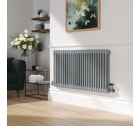 Reggio Salt & Pepper Horizontal Double Column Traditional Radiator 600x1190mm 4091 BTU - Cast Iron Style