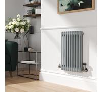 Reggio Salt & Pepper Horizontal Double Column Traditional Radiator 600x425mm 1416 BTU - Cast Iron Style