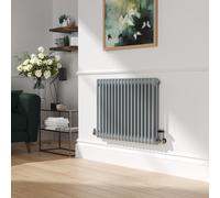 Reggio Salt & Pepper Horizontal Double Column Traditional Radiator 600x830mm 2832 BTU - Cast Iron Style