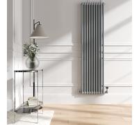 Reggio Salt & Pepper Vertical Double Column Traditional Radiator 1800x470mm 4399 BTU - Cast Iron Style
