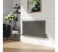 Reggio Smoked Stone Horizontal Double Column Traditional Radiator 600x1190mm 4091 BTU - Cast Iron Style