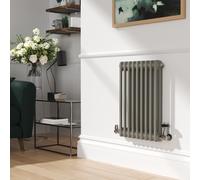 Reggio Smoked Stone Horizontal Double Column Traditional Radiator 600x425mm 1416 BTU - Cast Iron Style