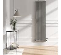 Reggio Smoked Stone Vertical Double Column Traditional Radiator 1800x470mm 4399 BTU - Cast Iron Style