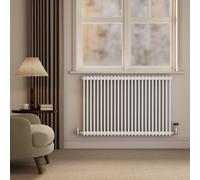 Reggio White Horizontal Double Column Radiator 800x1190mm 5361 BTU - Cast Iron Style