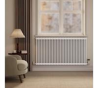 Reggio White Horizontal Double Column Radiator 800x1460mm 6598 BTU - Cast Iron Style