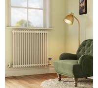 Reggio White Horizontal Double Column Radiator 800x830mm 3713 BTU - Cast Iron Style