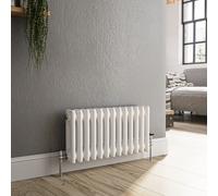 Reggio White Horizontal Double Column Traditional Radiator 300x605mm 1062 BTU - Cast Iron Style