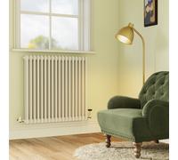 Reggio White Horizontal Triple Column Radiator 800x830mm 2411 BTU - Cast Iron Style