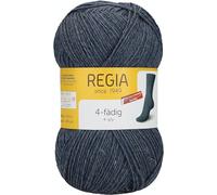 Regia 4-Ply Plain 9801268 Hand-Knitting Sock Yarn, 100 g Ball, 75% New Wool, 25% Polyamide, Bluestone mottled, 16 x 9 x 9 cm