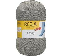 Regia 4-Ply Plain 9801268 Hand-Knitting Sock Yarn, 100 g Ball, 75% New Wool, 25% Polyamide, Flannel mottled, 16 x 9 x 9 cm