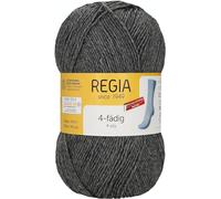 Regia 4-Ply Plain 9801268 Hand-Knitting Sock Yarn, 100 g Ball, 75% New Wool, 25% Polyamide, Mottled medium grey, 16 x 9 x 9 cm