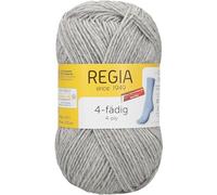 Regia 9801629 08078 Hand Knitting Yarn Wool, Iceland, 18 x 9 x 9 cm, wool, hell grau streaked, 13 x 6 x 7 cm