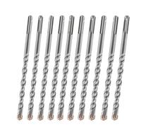 Regiis Tech 10pcs SDS Plus 1/2 in. x 8 in. Rotary Hammer Drill Bit Kit, Cross-Type Double Thread Carbide Concrete Drill Bit for Stone, Brick, Masonry, Cement Walls