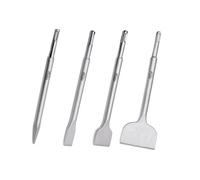 Regiis Tech 4 pcs SDS Plus Chisel Set, Masonry Concrete Drill Bit Set, Tile Removal Chisel Bits for Rotary Hammer with Point Flat Wide Tile Inclined Grooving Scraping Scaling Chisels