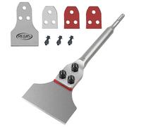 Regiis Tech SDS Plus Floor Scraper 3 In. x 12 In. Wide Tile Flooring Adhesives Remover, Thinset Removal Tool Chisel Bit with Spare Blades for Rotary Hammer Drill