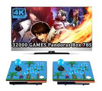 RegiisJoy 32000 in 1 Pandoras Box 78S Retro Arcade Game Console, 4 Player 3D Magical Modified Game, Search Save Delete Cheat Function, Favorite List, One-Button Combo, 128G TF