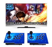 RegiisJoy 32000 in 1 Pandoras Box 78S Retro Arcade Gaming Console, 4 Player 3D Magical Modified Game, Search Save Delete Cheat Function, Favorite List, One-Button Combo, 128G TF, Separate Console
