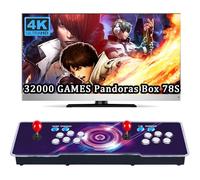 RegiisJoy 32000 Pandoras Box 78S Retro Arcade Game Console, 4 Player 3D Magical Modified Game, Search Save Delete Cheat Function, Favorite List, One-Button Combo, 128G TF, 12-Grid Classification