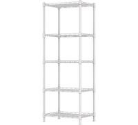 REGILLER 5-Wire Shelving Metal Storage Rack Adjustable Shelves,Standing Storage Shelf Units for Laundry Bathroom Kitchen Pantry Closet(White,11.8" D x 16.6" W x 53.5" H)