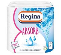Regina XXL Absorb Kitchen Towels - 8 Rolls Per Pack, Super Absorbent 2-ply Kitchen Towels, 75 Sheets Per Roll, Extra-large Sheets, 50 percent More Absorbent Than Previous XXL Products, Easy Open Pack