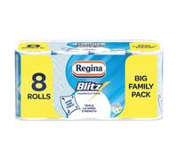 Regina Blitz Blue & White Paper Towels, Pack Of 8