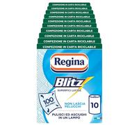 Regina Blitz Carta Casa, Pack of 10 Rolls, 100 Maxi-Leaf 3-Ply Paper, Recyclable Paper, Clean and Dry in a Flash, 100% FSC Certified Paper