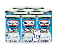 Regina Blitz Carta Casa, Pack of 10 Rolls, 100 Maxi-Leaf 3-Ply Paper, Recyclable Paper, Clean and Dry in a Flash, 100% FSC Certified Paper