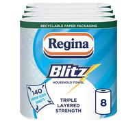 Regina Blitz Household Towel, 560 Super-Sized Sheets, Triple Layered Strength, 8 Rolls