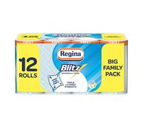 Regina Blitz Household Towels - 12 Triple Layered Rolls, 70 Sheets Per Roll, Recyclable-Paper Packaging, FSC Certified Paper, 60% Larger Than Standa