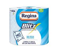 Regina Blitz Kitchen Paper - 2 Rolls, 70 Maxi-Sheets of 3 Layers, Ideal for Cleaning Household Surfaces, Lint Free, Packaging with 50% Recycled Plastic, 100% FSC Certified Paper
