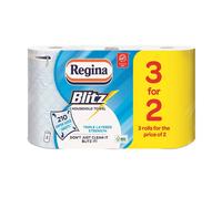 Regina Blitz Kitchen Towel Extra Large Roll 3ply Super Absorbent Paper Pack of 3