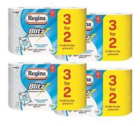 Regina Blitz Kitchen Towel Rolls Super Strong 3 Ply 70 Sheets per Roll Amazing Value! with Perfectonish Thank You Sticker Packaging. (Pack of 12)