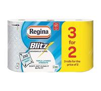 PERFECTONISH Regina Blitz Kitchen Towel Rolls Super Strong 3 Ply 70 Sheets per Roll Amazing Value Thank you Sticker Packaging. (Pack of 3)