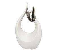 regina ceramics cat nadja sculpture in white and silver
