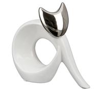 regina ceramics cat svenja sculpture in white and silver