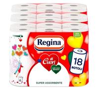 Regina di Cuori Kitchen Paper | Pack of 18 Rolls 2 ply | 50 Sheets per roll | Great Absorbency, Thick and Resistant | 100% FSC® Certified Paper…