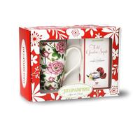 Regina di Fiori Herbal Infusion Gift Set with Porcelain Mug | Regina di Fiori Secret Garden Black Tea Gift Set with Mug, 12 Bags, 30 g