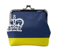 Regina Flag Leather Kiss Lock Coin Purse-Small Mini Wallet for Women