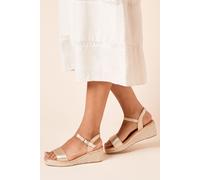 Regina High Espadrille Square Toe Wedge Sandals Dorothy Perkins Gold 5